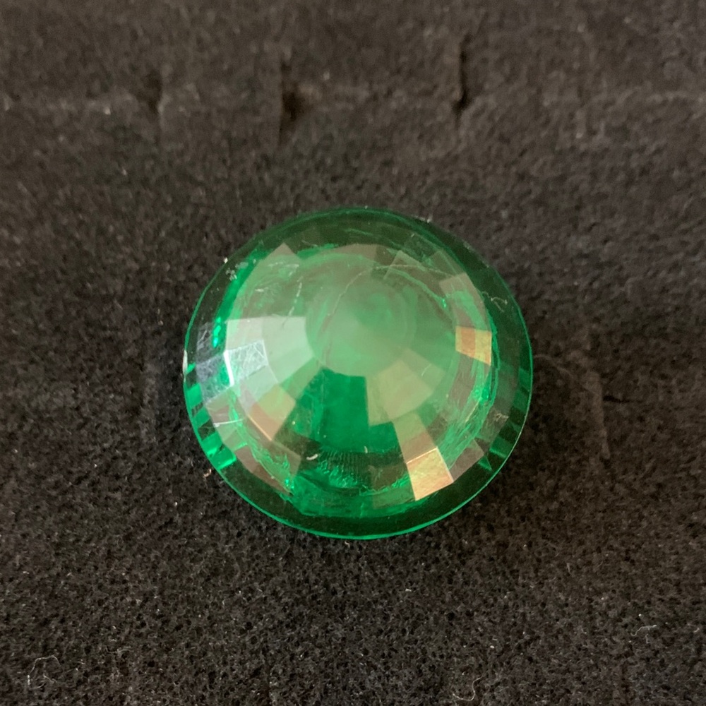 Green Faceted plastic Ring